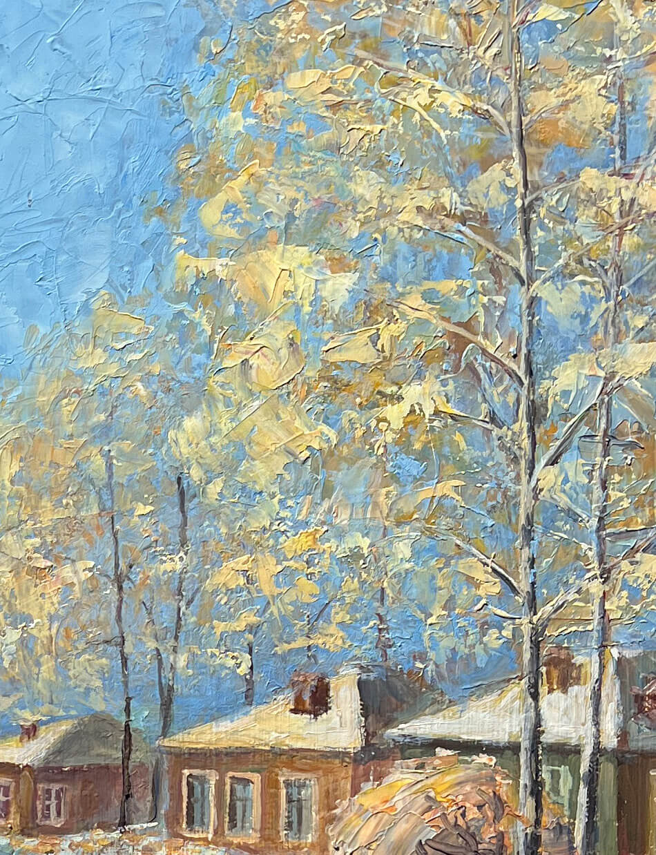 Село Писаревка зимой (1996), 50х60 см — изображение 5