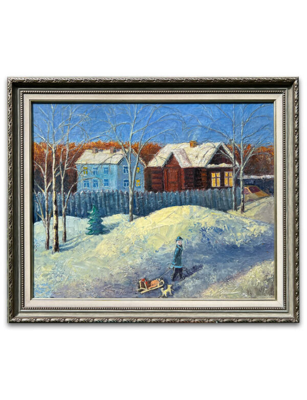 Большой снег в Репном (1997), 40х50 см