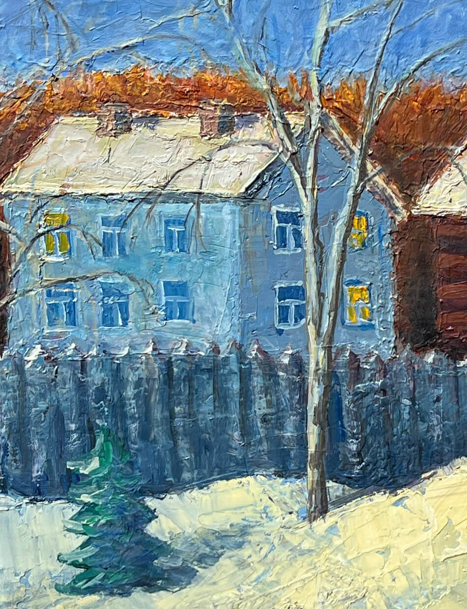 Большой снег в Репном (1997), 40х50 см — изображение 5